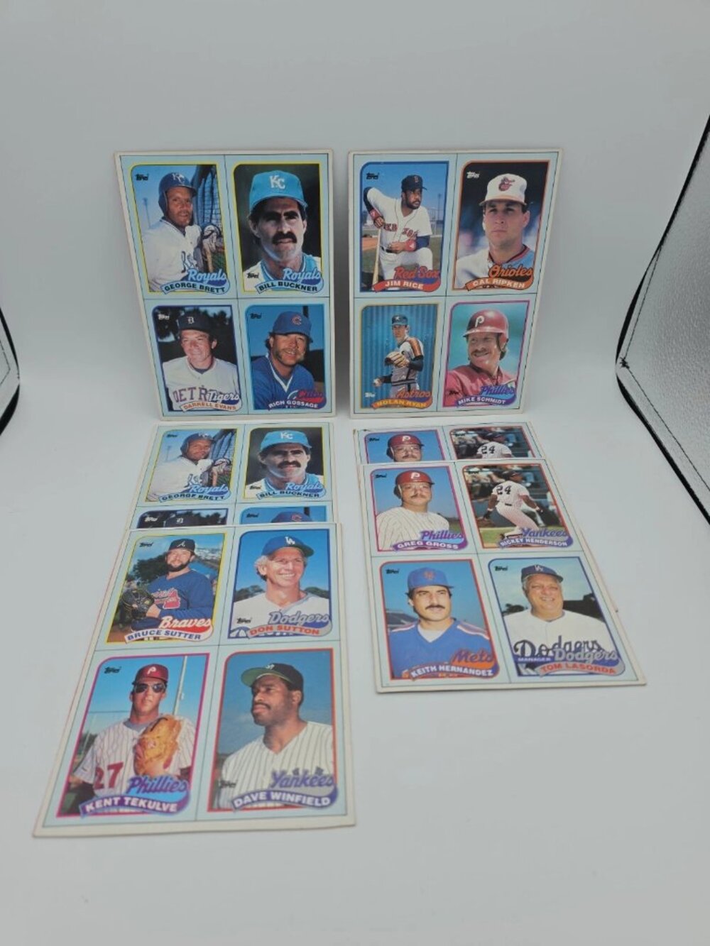 1989 Topps Wax Box Bottom Full 6 Uncut Panel See Pics For Condition